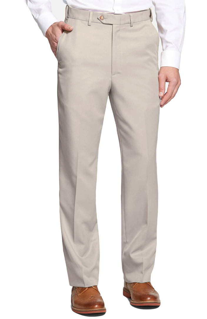 Stone | Prime Poplin Self Sizer | Flat Front | Self Sizer